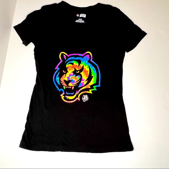 NFL Tops - NFL Team Apparel Cincinnati Bengals Women’s Tee  Black + Colorful Logo Small